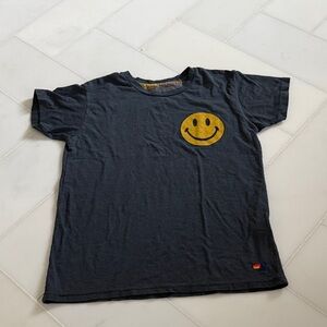 Aviator Nation Dark Gray Tee with Yellow Smiley